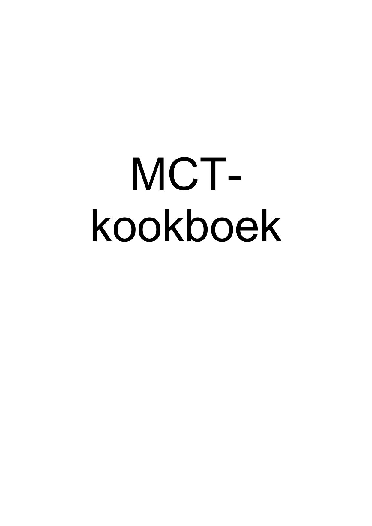 MCT-kookboek